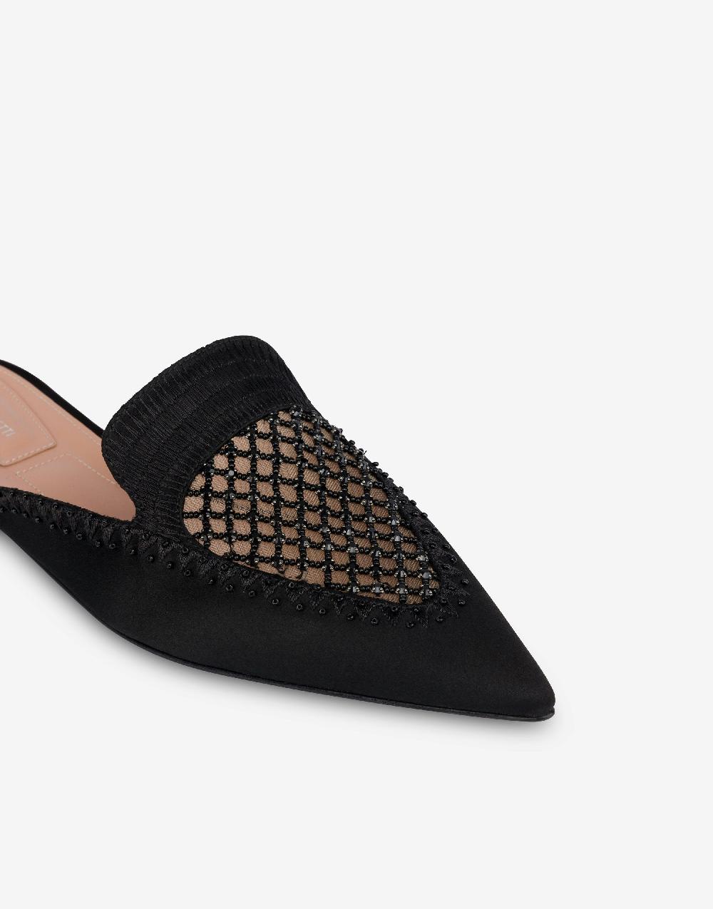 Alberta Ferretti Mia Mule in raso con ricamo strass Rilascio limitato