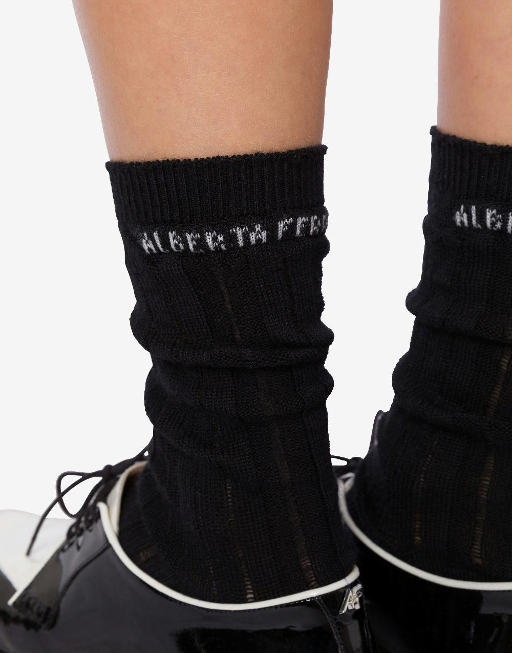 Alberta Ferretti Calze alla caviglia in lana e seta Promozione temporanea
