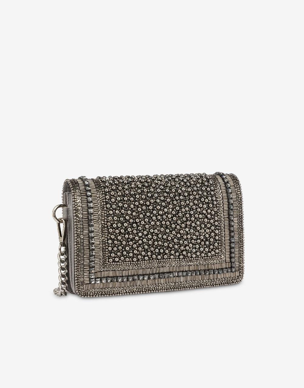 Alberta Ferretti Clutch in raso con ricamo perline e strass Fino al 65% di sconto