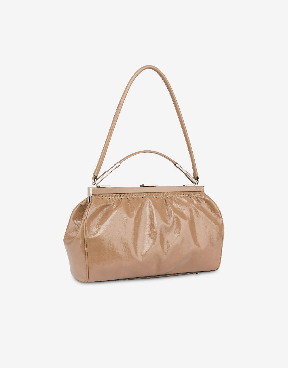 Alberta Ferretti Borsa a spalla in vitello lucido Offerta speciale della fabbrica