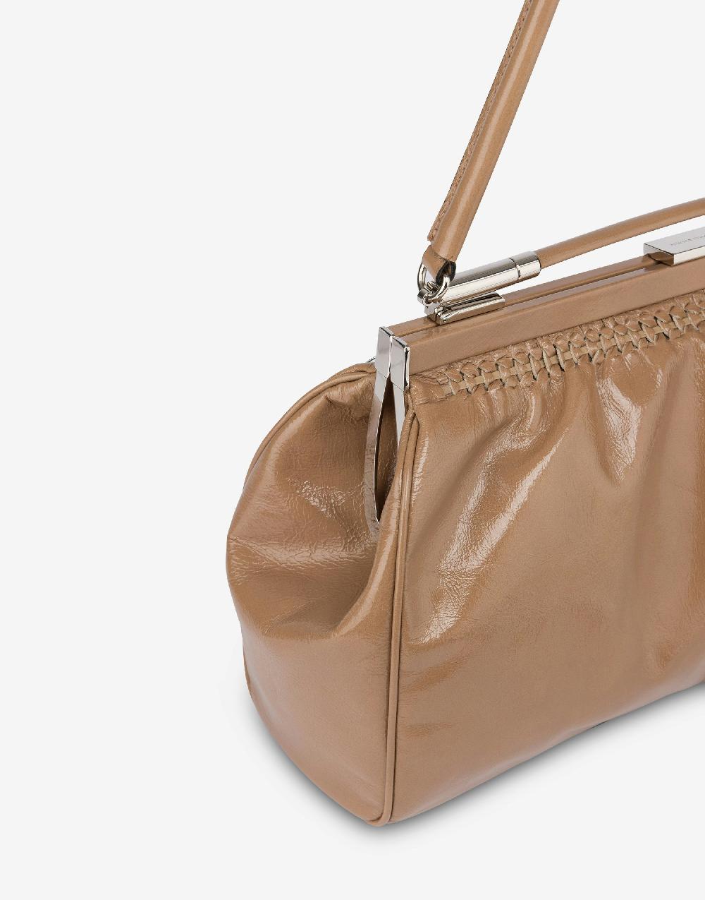 Alberta Ferretti Borsa a spalla in vitello lucido Offerta speciale della fabbrica
