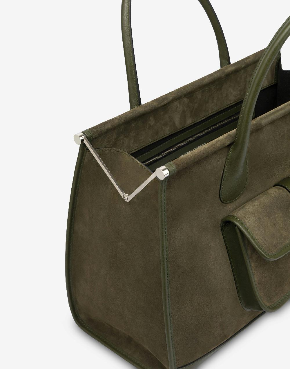 Alberta Ferretti Borsa doppio manico in camoscio 50% di sconto con spedizione gratuita