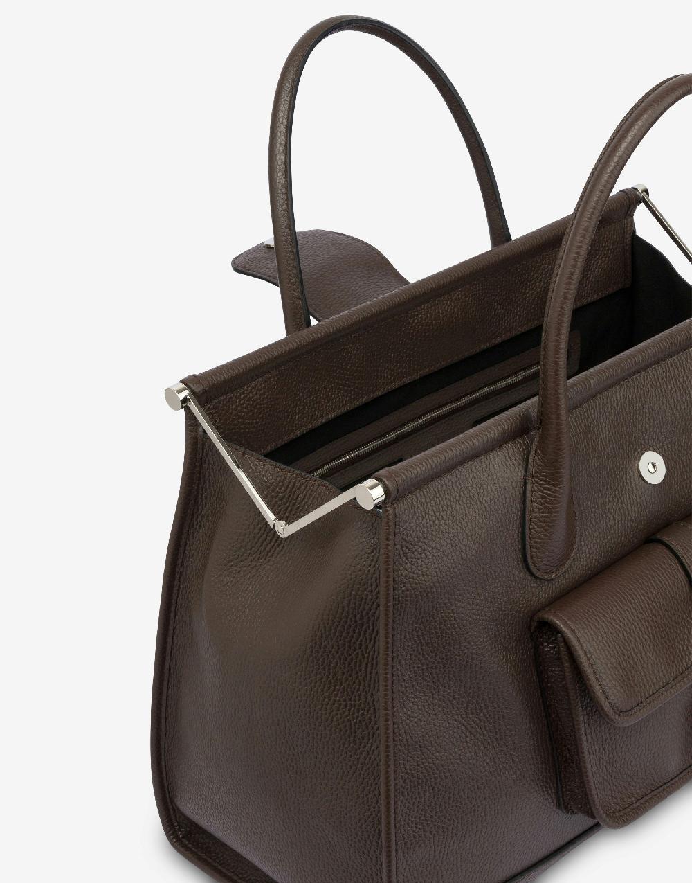 Alberta Ferretti Borsa doppio manico in vitello granato Trasporto libero internazionale