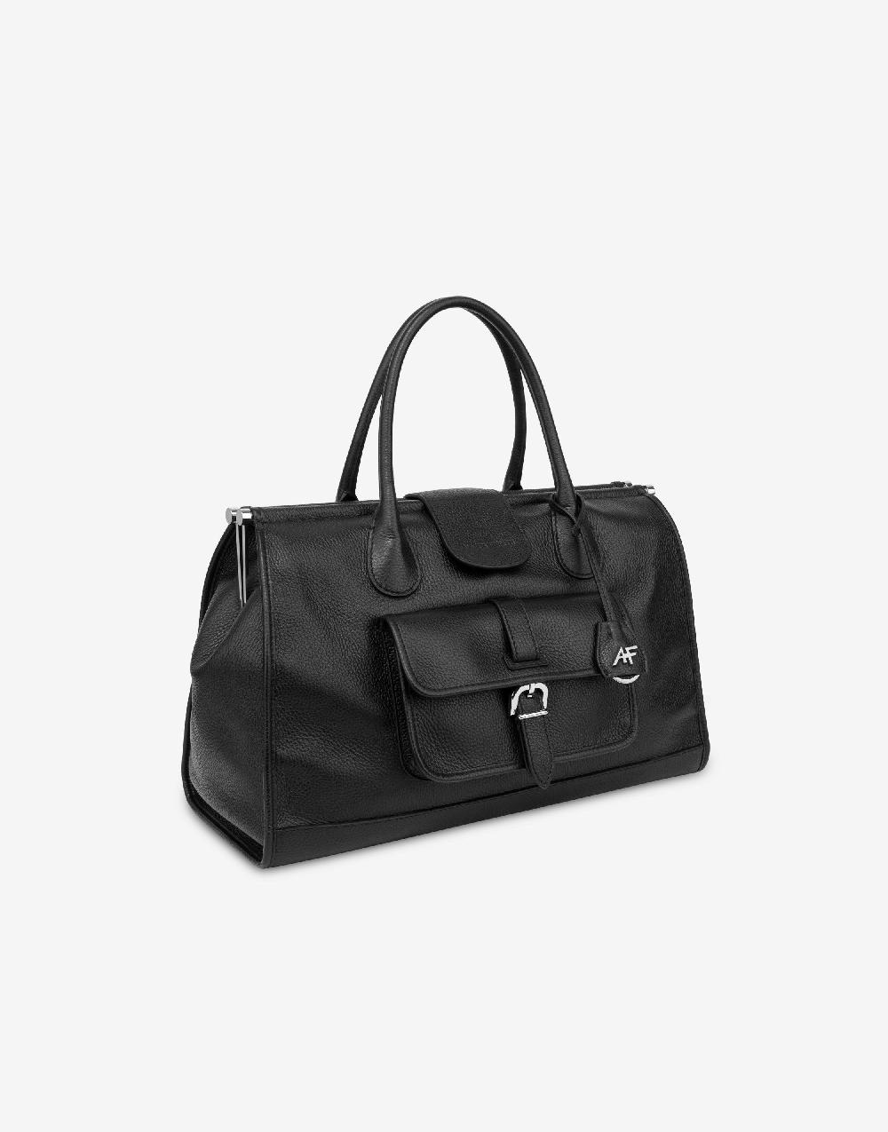 Alberta Ferretti Borsa doppio manico in vitello granato Officina