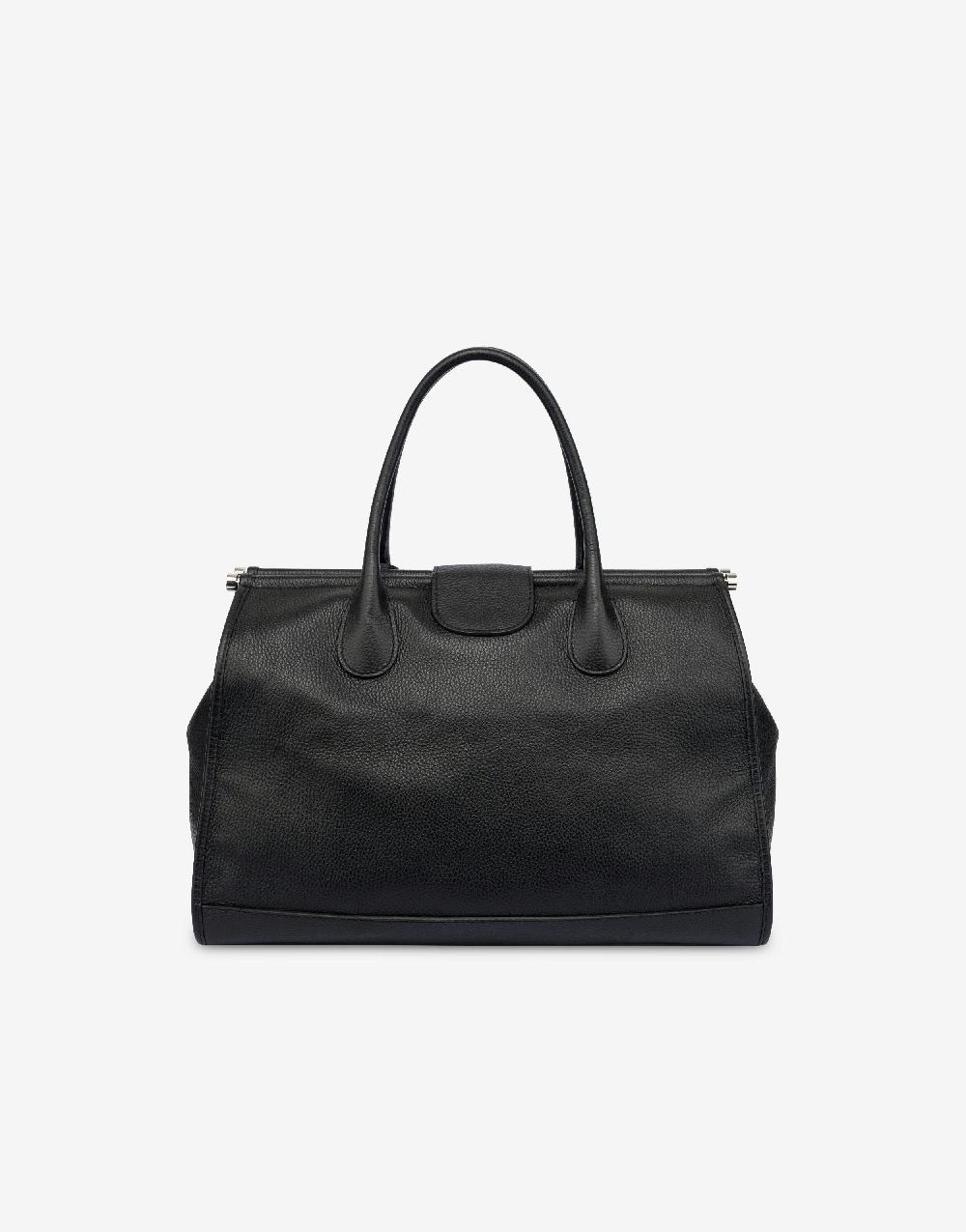 Alberta Ferretti Borsa doppio manico in vitello granato Officina