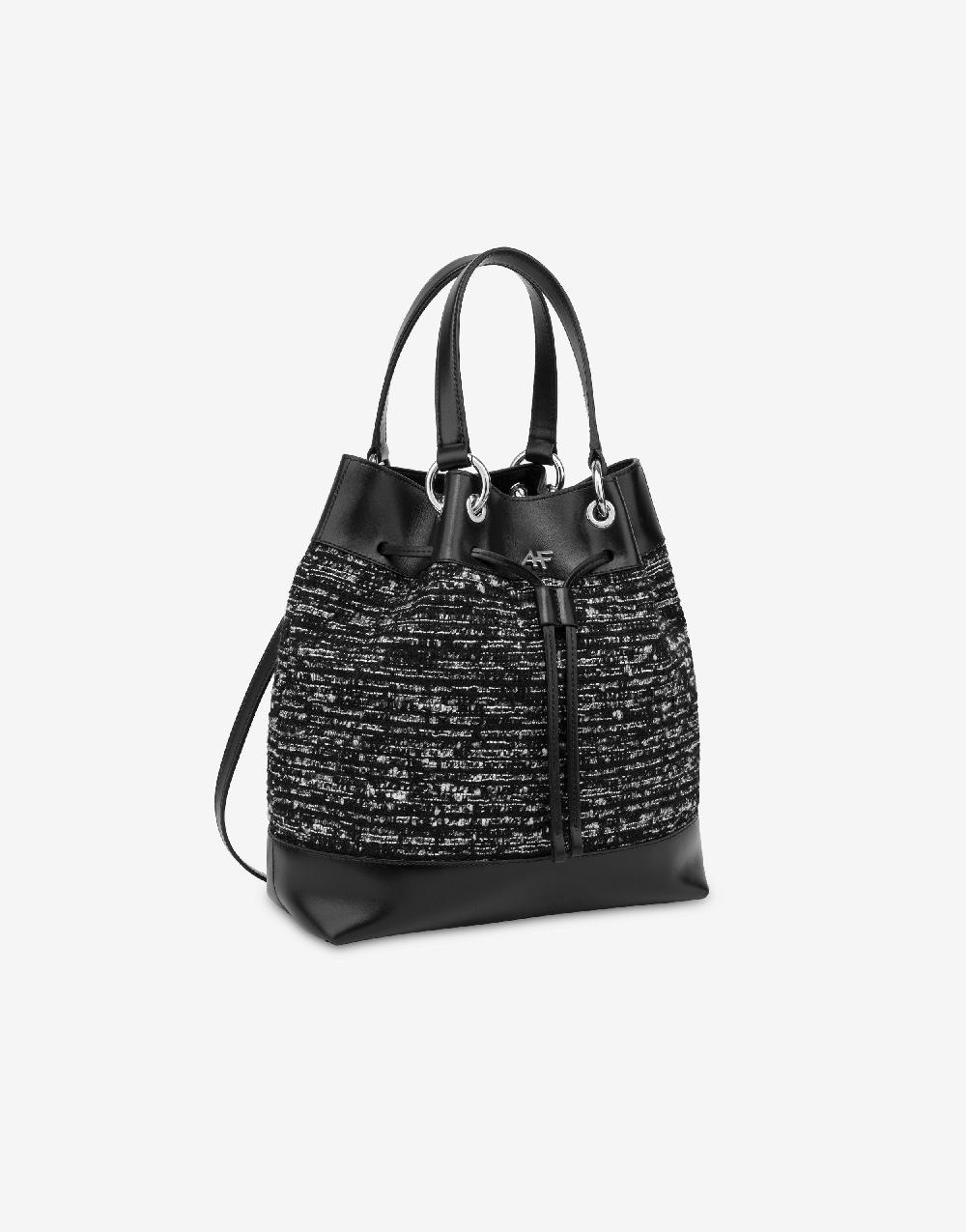 Alberta Ferretti Borsa a secchiello Tweed Black Friday Prezzi