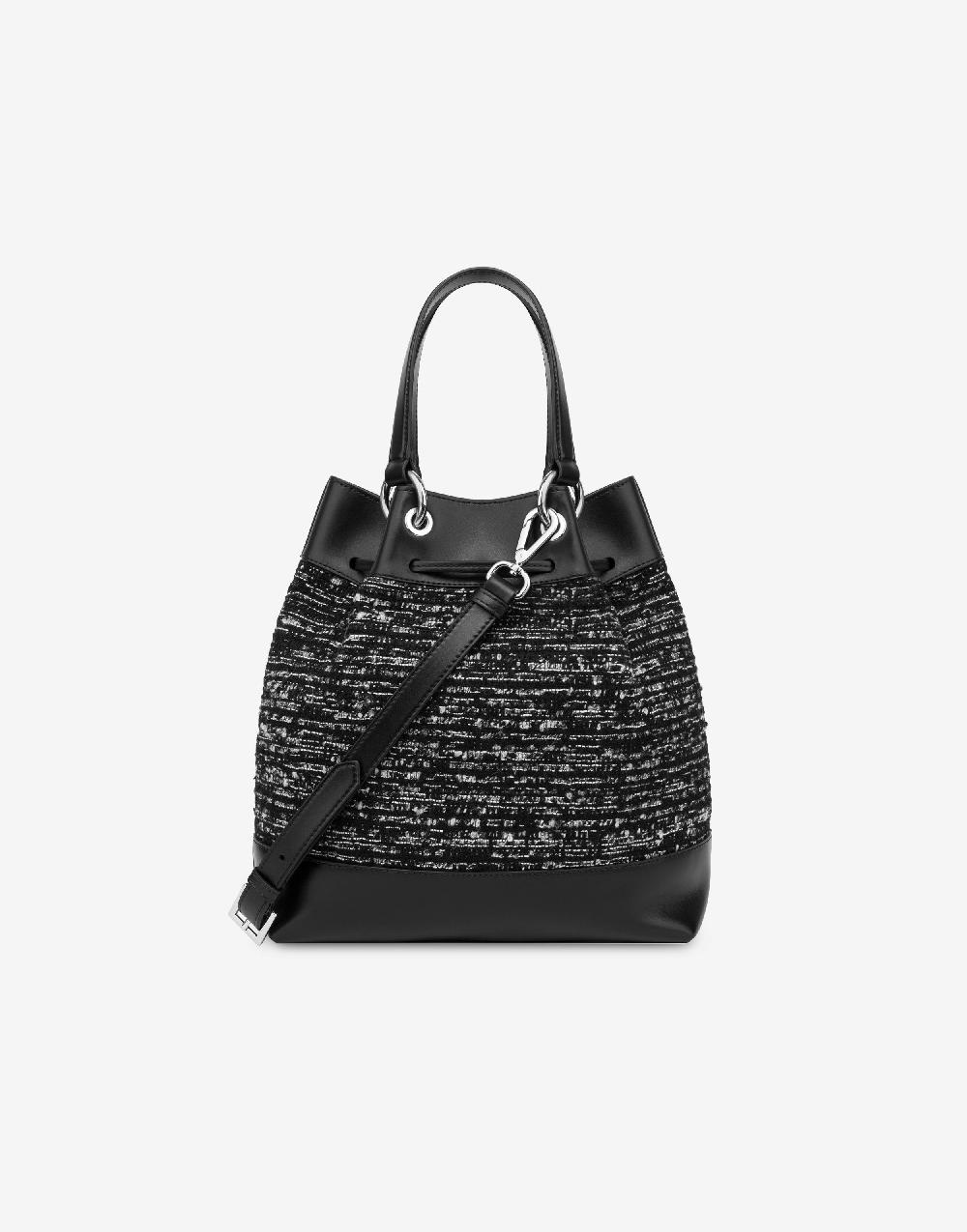 Alberta Ferretti Borsa a secchiello Tweed Black Friday Prezzi