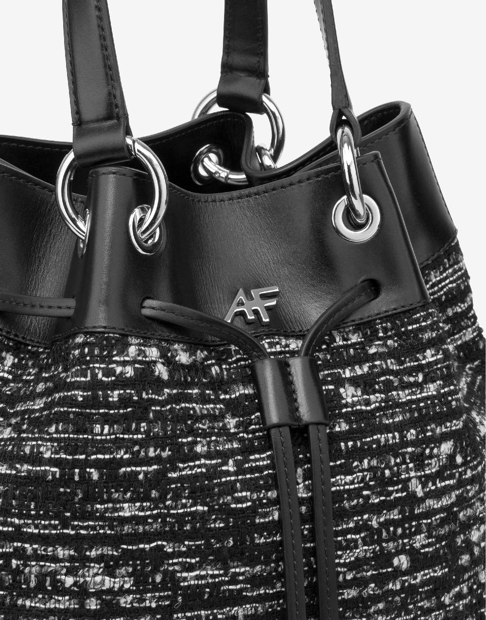 Alberta Ferretti Borsa a secchiello Tweed Black Friday Prezzi