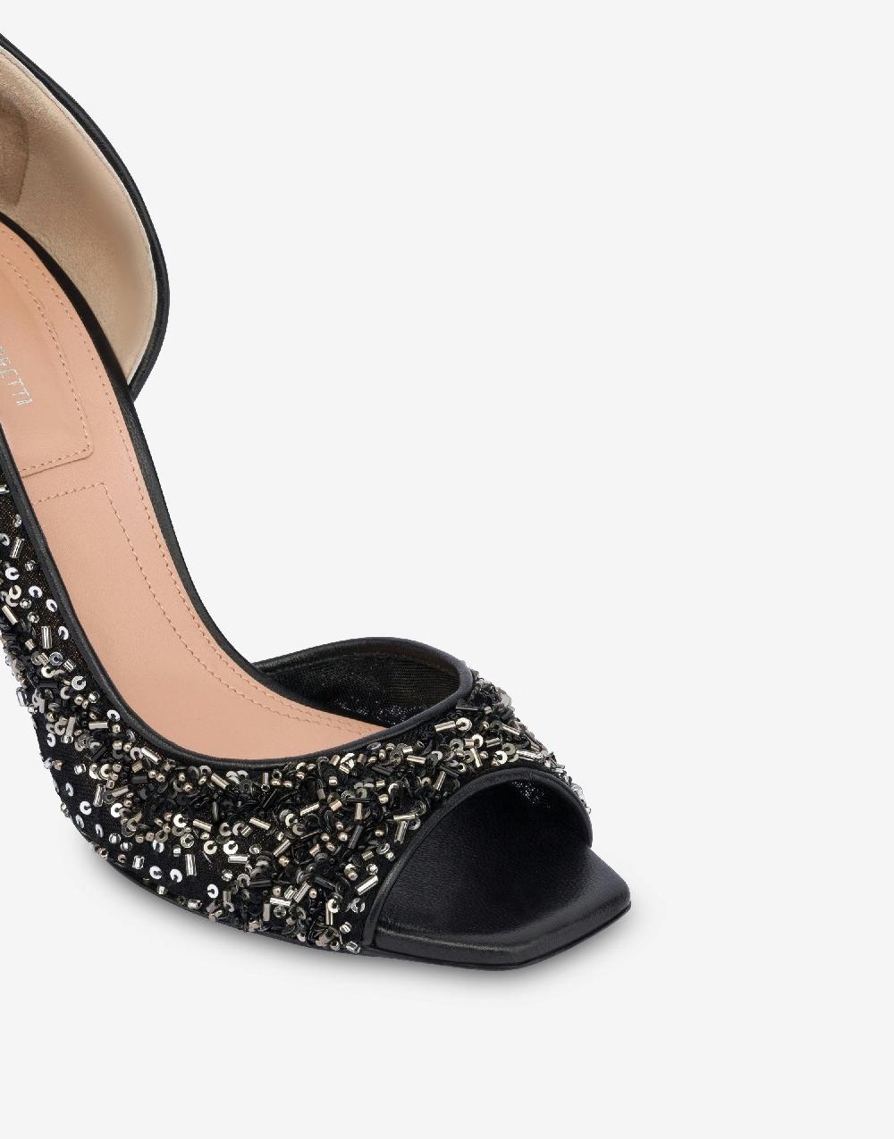 Alberta Ferretti Décolleté d'Orsay in rete con paillettes e perline Italia