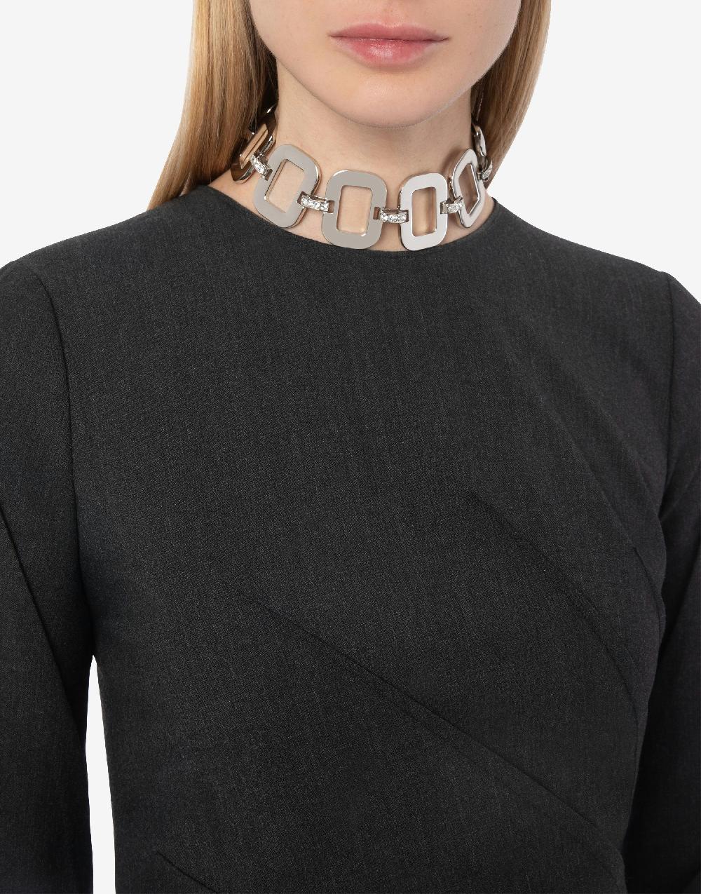 Alberta Ferretti Collana girocollo in metallo con strass Prezzo Ridotto