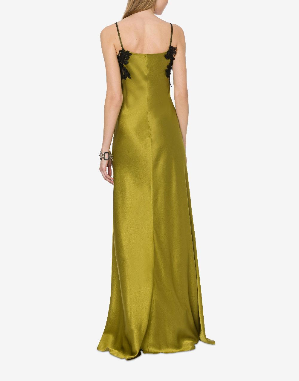 Alberta Ferretti Abito in raso con tulle e pizzo Vendita Calda