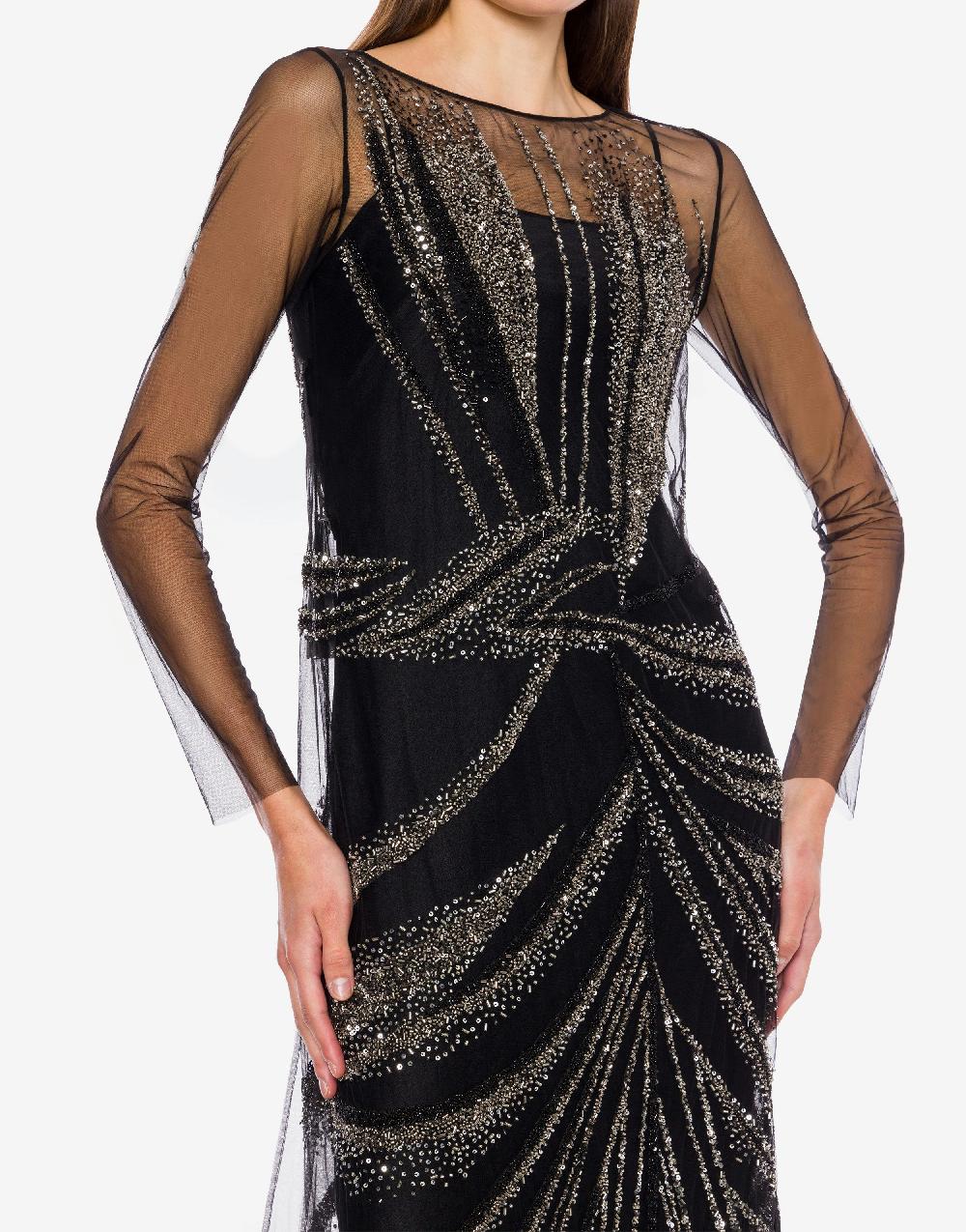 Alberta Ferretti Abito in tulle con ricamo drappeggio Negozio online di fabbrica