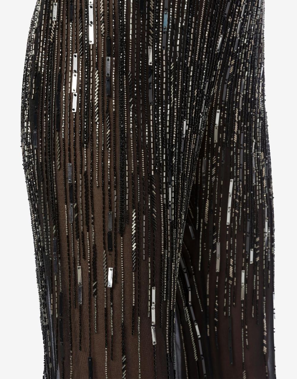 Alberta Ferretti Pantalone con flare perline e paillettes degradé Prezzo di fabbrica