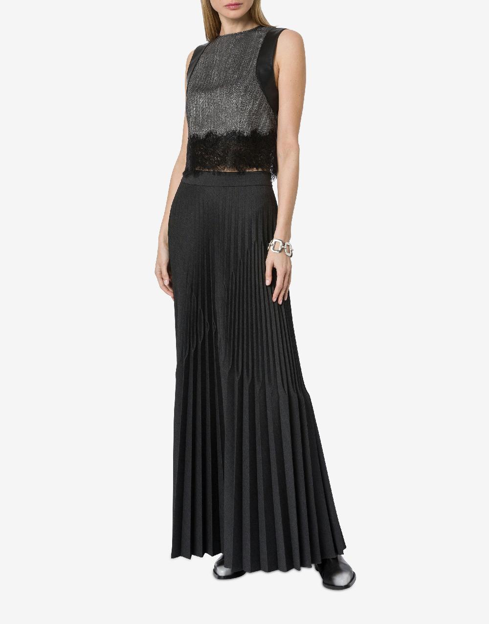 Alberta Ferretti Crop top in chevron con pizzo Fornitura limitata