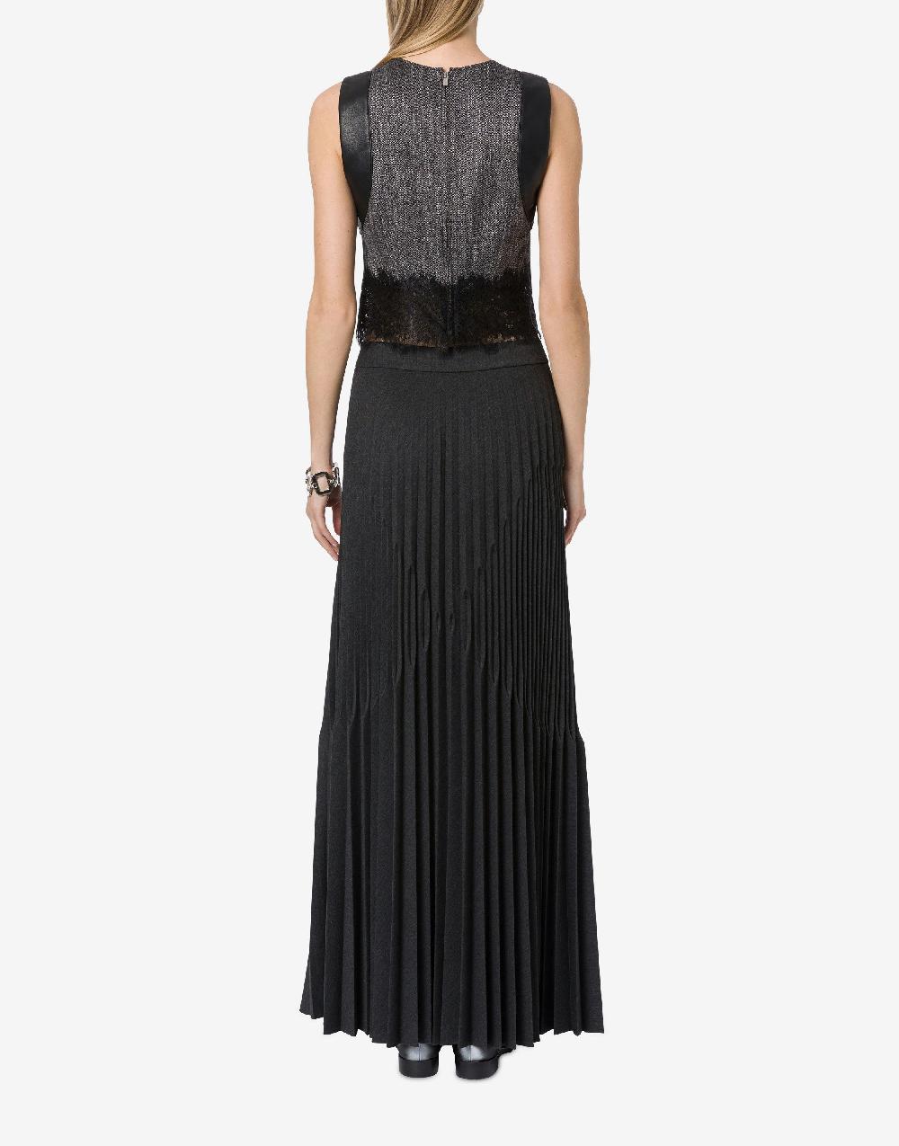 Alberta Ferretti Crop top in chevron con pizzo Fornitura limitata
