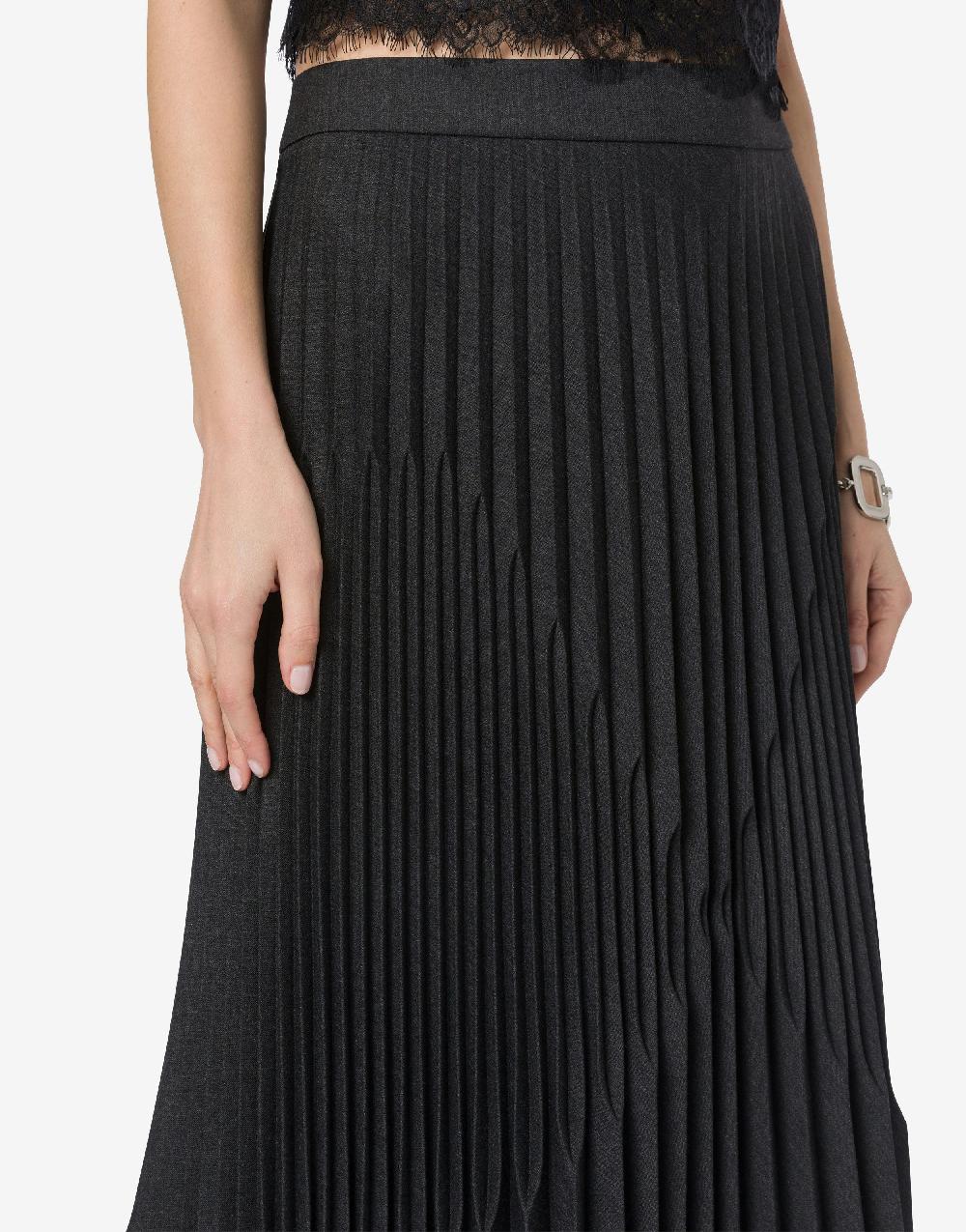 Alberta Ferretti Gonna in twill di lana stretch Shopping online