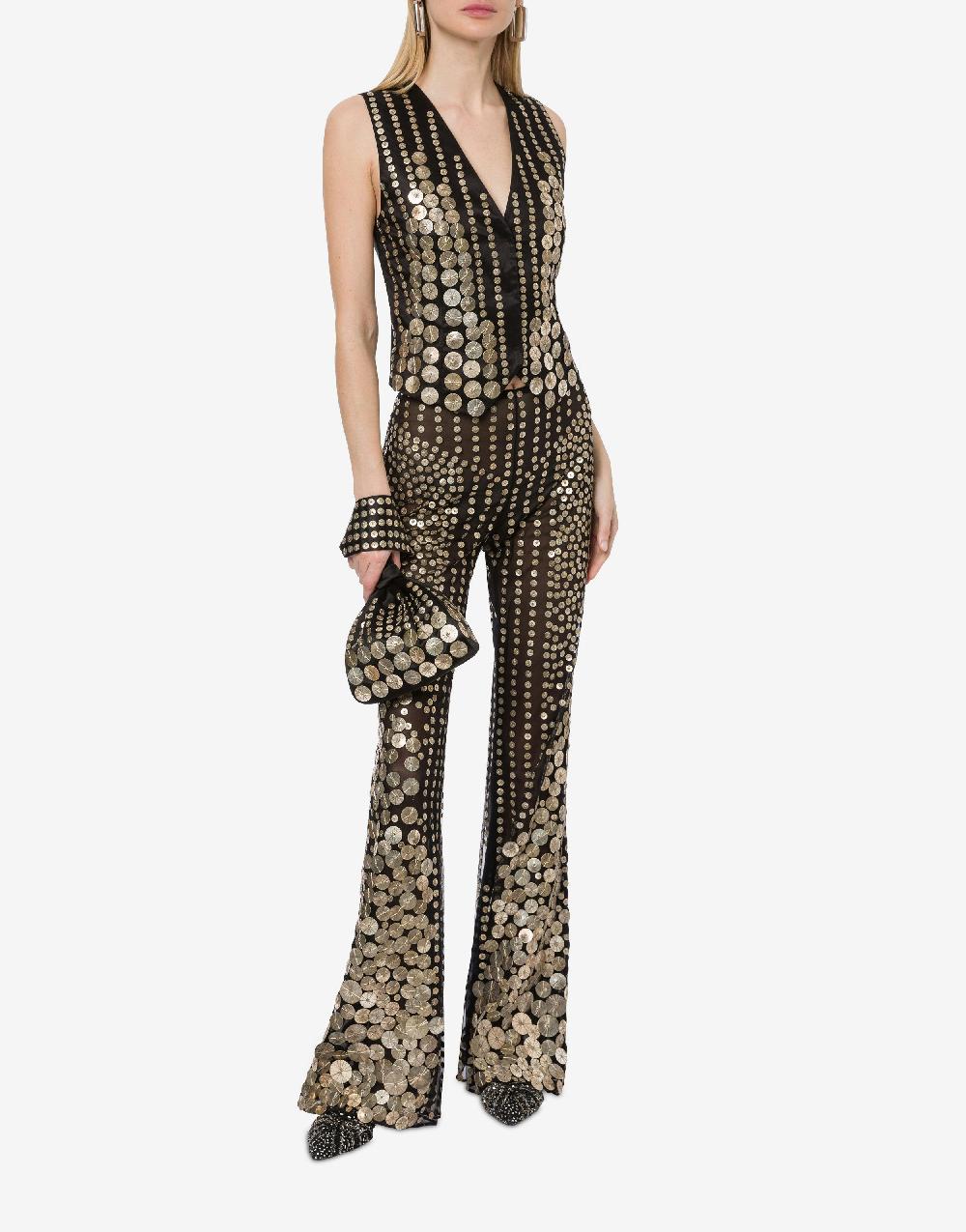 Alberta Ferretti Gilet con ricamo medaglie Cyber Monday