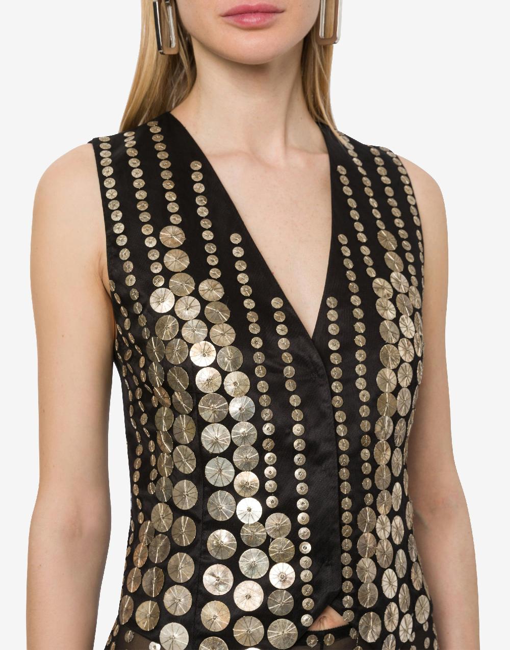 Alberta Ferretti Gilet con ricamo medaglie Cyber Monday