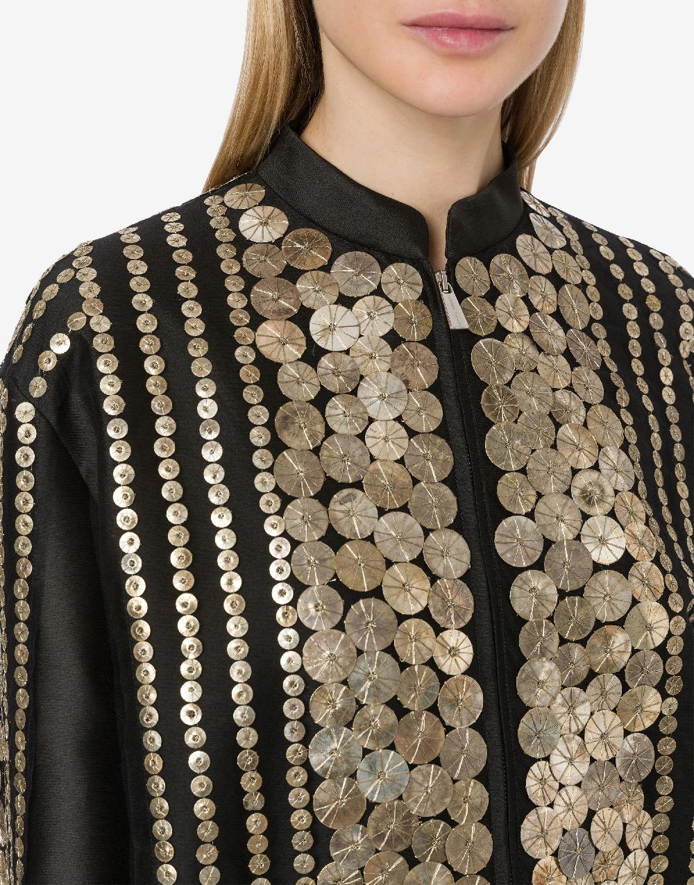 Alberta Ferretti Bomber in mikado con ricamo medaglie Offerta per la Festa della Mamma
