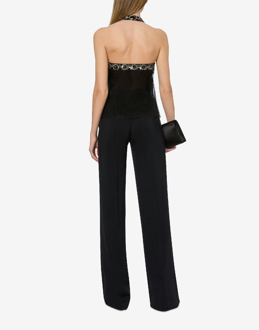 Alberta Ferretti Top in tulle con ricamo geometrico Offerta Anniversario