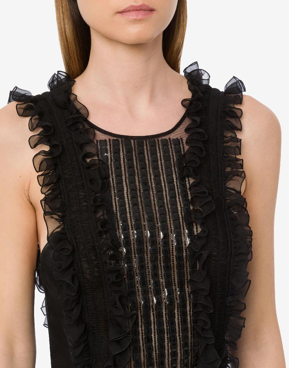 Alberta Ferretti Top in chiffon organico con colletto staccabile Smaltimento dello stoccaggio