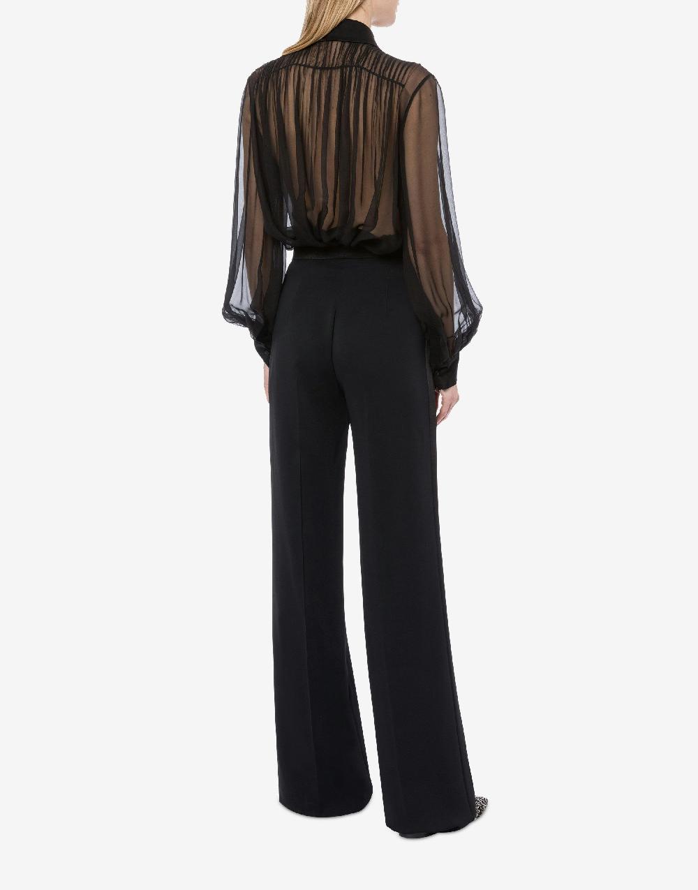 Alberta Ferretti Camicia in chiffon organico con paillettes e perline Online Outlet