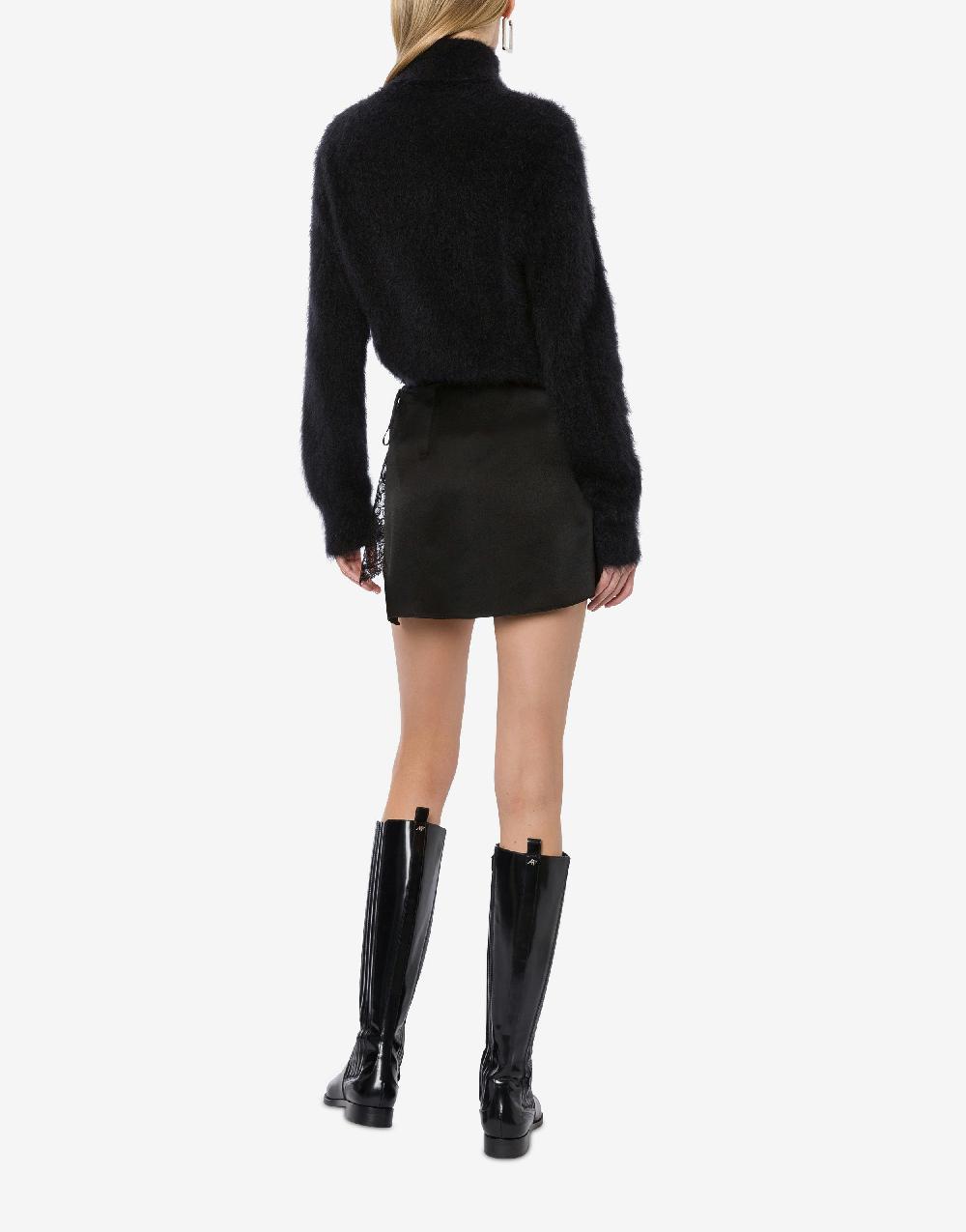 Alberta Ferretti Minigonna in raso con pizzo Nuovi prodotti