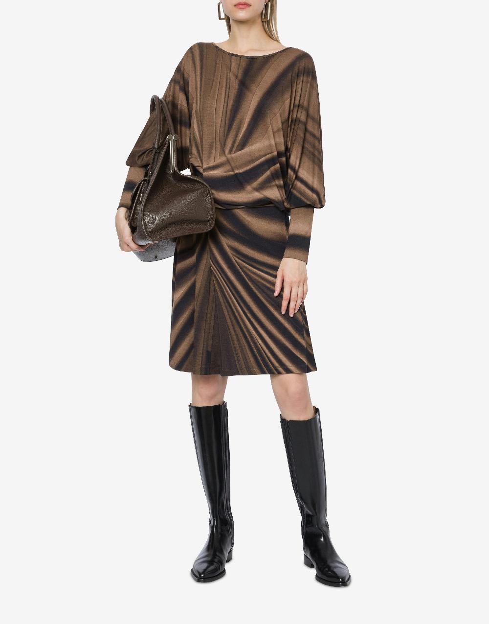 Alberta Ferretti Abito in jersey con stampa Drappeggio Offerta settimanale