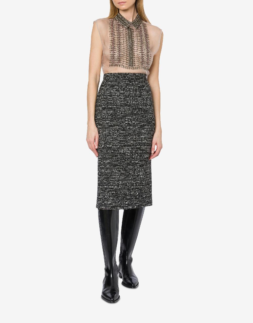 Alberta Ferretti Gonna midi in tweed bottonato Latest stili