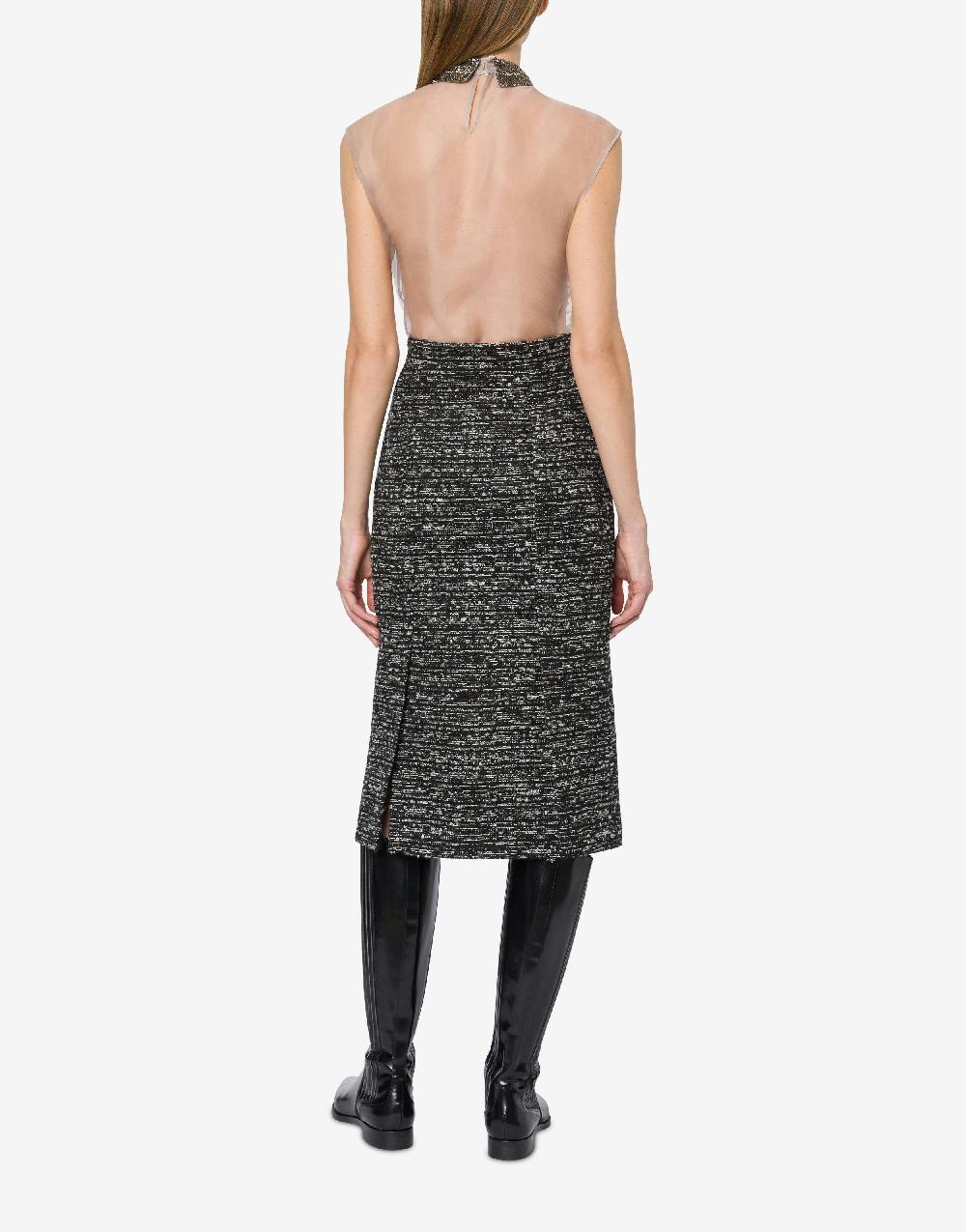 Alberta Ferretti Gonna midi in tweed bottonato Latest stili