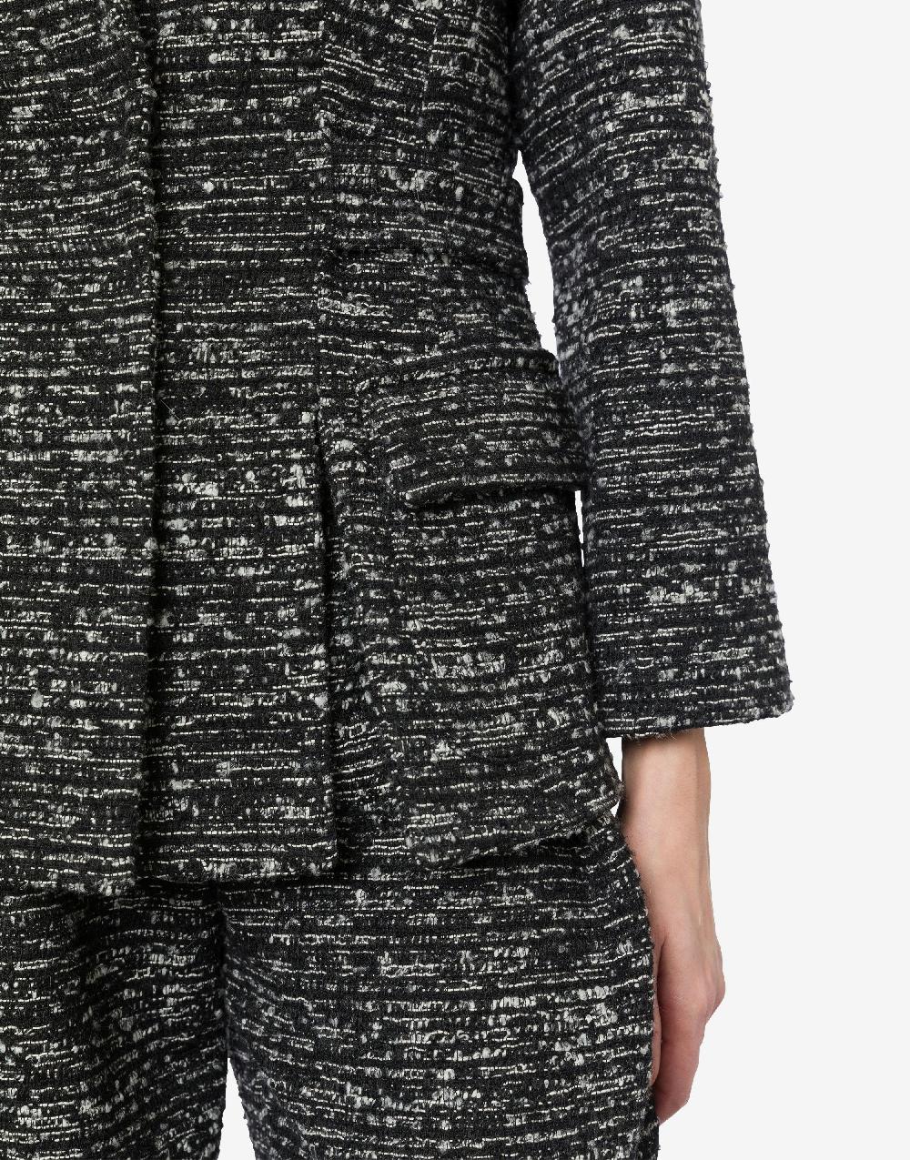 Alberta Ferretti Giacca in tweed bottonato con spacchi Ultimi due giorni