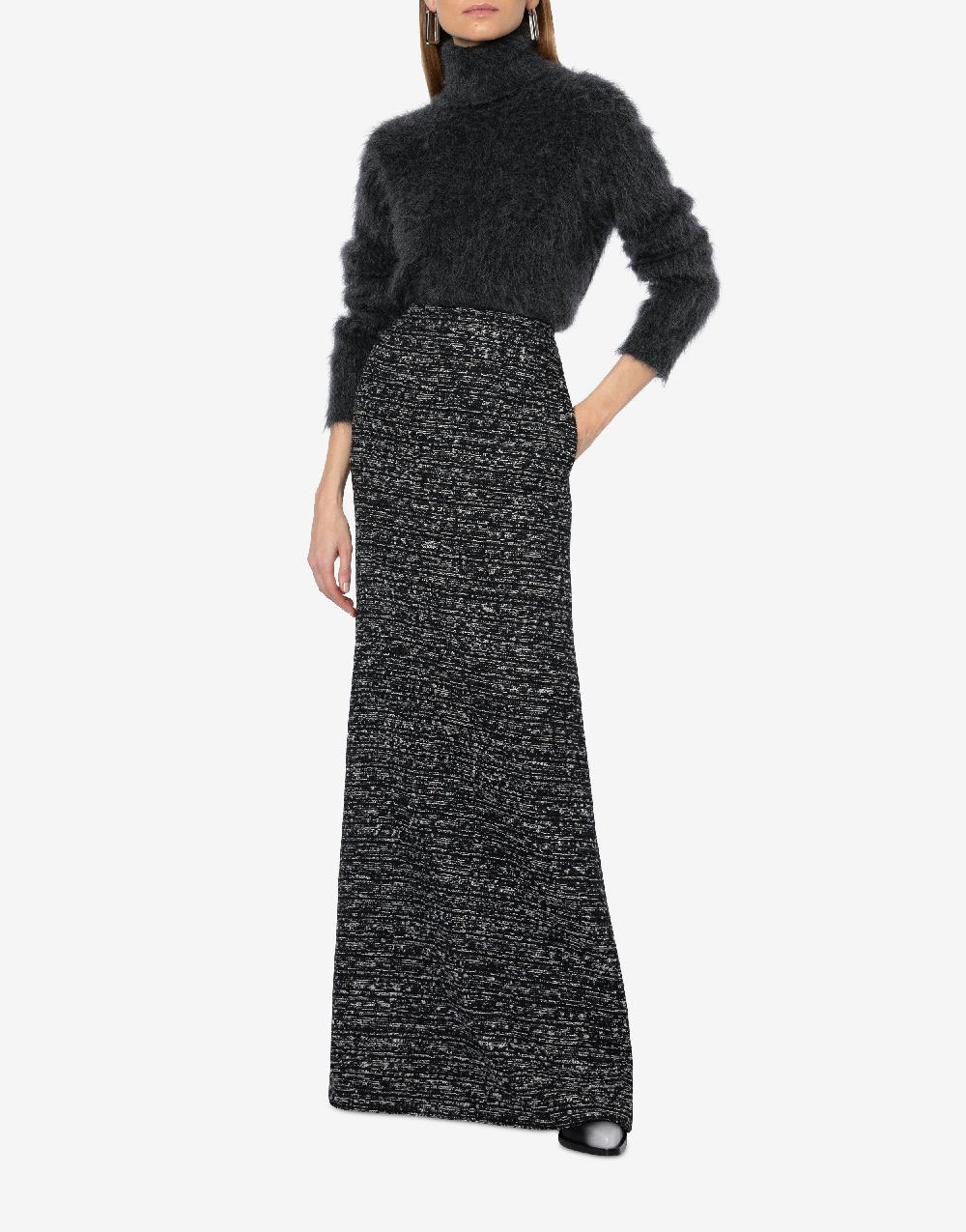 Alberta Ferretti Gonna lunga in tweed bottonato Ultimo giorno