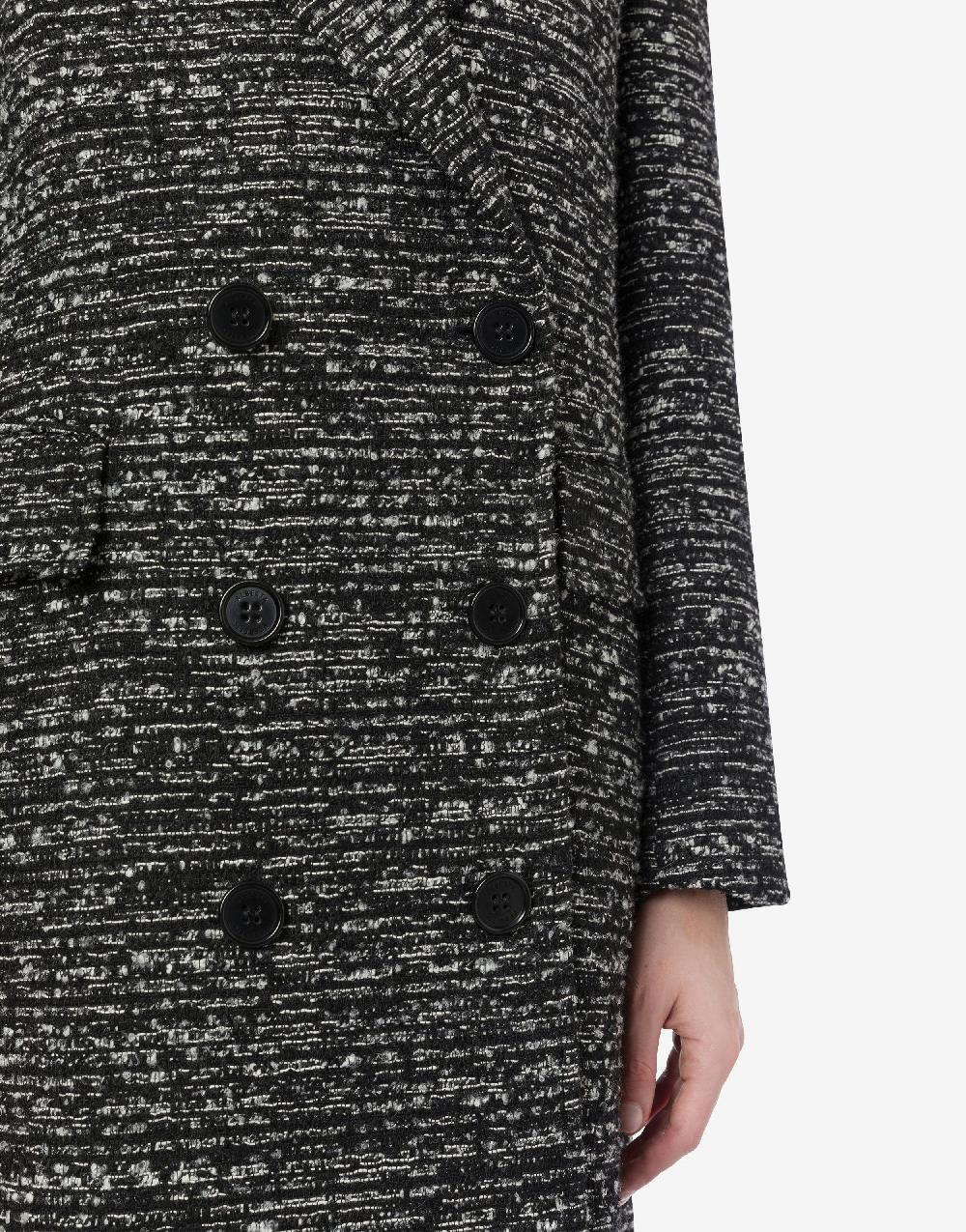 Alberta Ferretti Cappotto doppiopetto in tweed bottonato Promozione temporanea