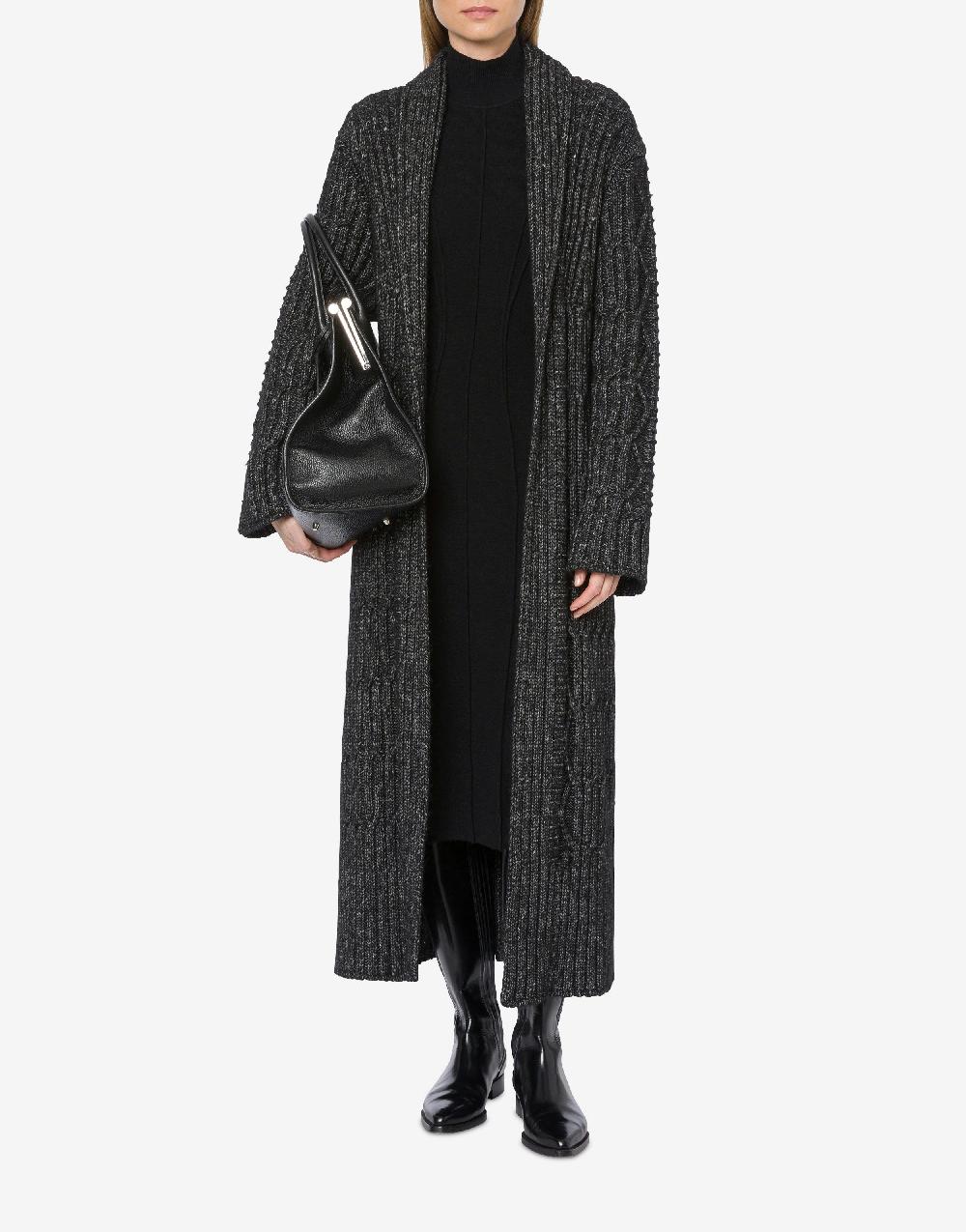 Alberta Ferretti Cardigan lungo in fettuccia lana cotone Fino al 50% di sconto
