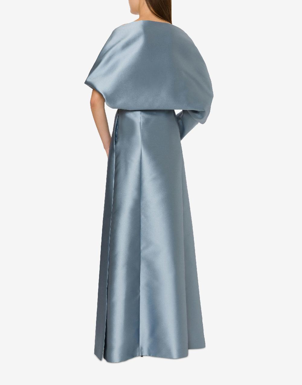 Alberta Ferretti Abito lungo in mikado con coprispalle Fino al 65% di sconto