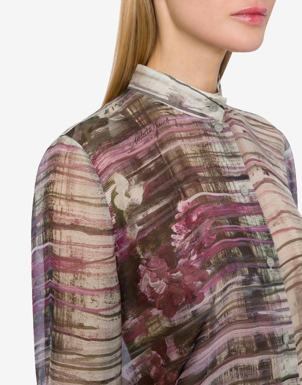 Alberta Ferretti Camicia in chiffon con stampa Dripping Roses Only for today