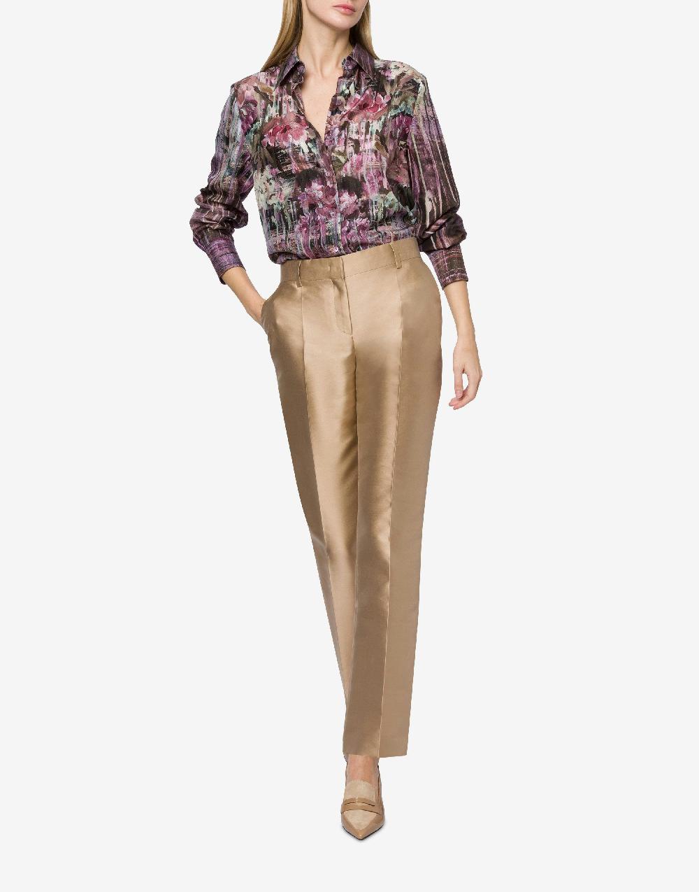 Alberta Ferretti Camicia in habotai con stampa Dripping Roses Fino al 55% di sconto