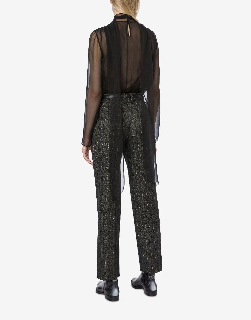 Alberta Ferretti Pantalone in gessato lurex Solo un giorno rimasto