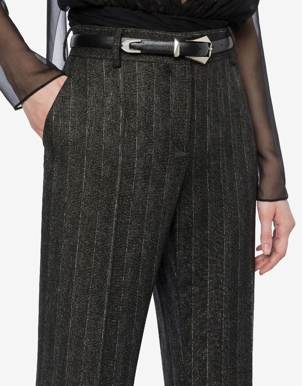 Alberta Ferretti Pantalone in gessato lurex Solo un giorno rimasto