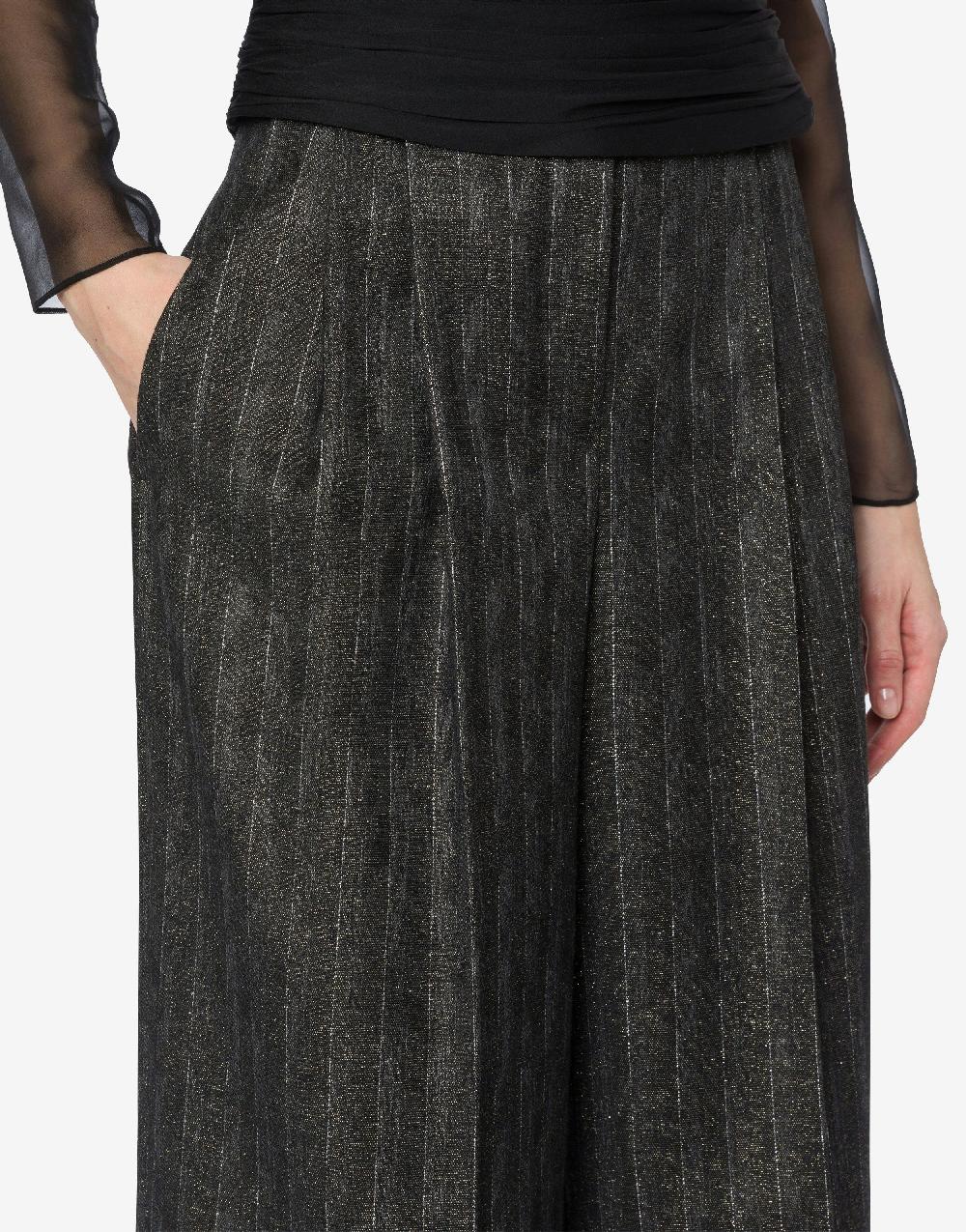 Alberta Ferretti Pantalone in gessato lurex Super sconto