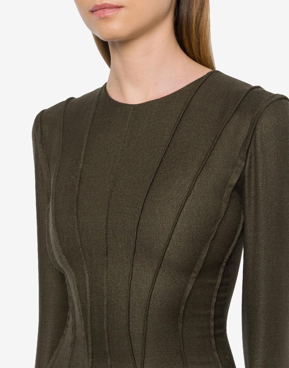 Alberta Ferretti Abito longuette in twill fiammato 50% di sconto con spedizione gratuita