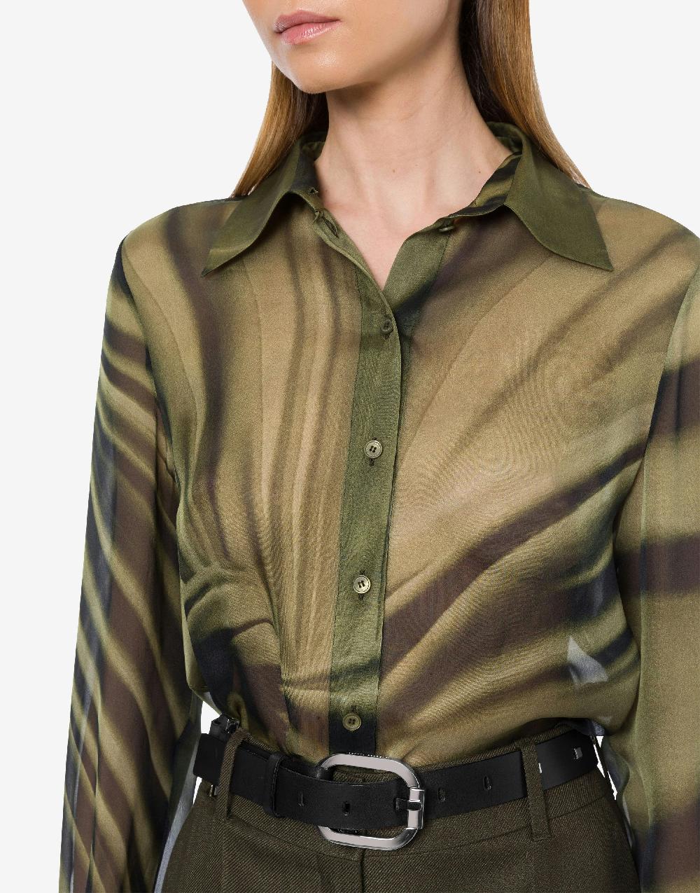 Alberta Ferretti Camicia in chiffon con stampa Drappeggio Officina