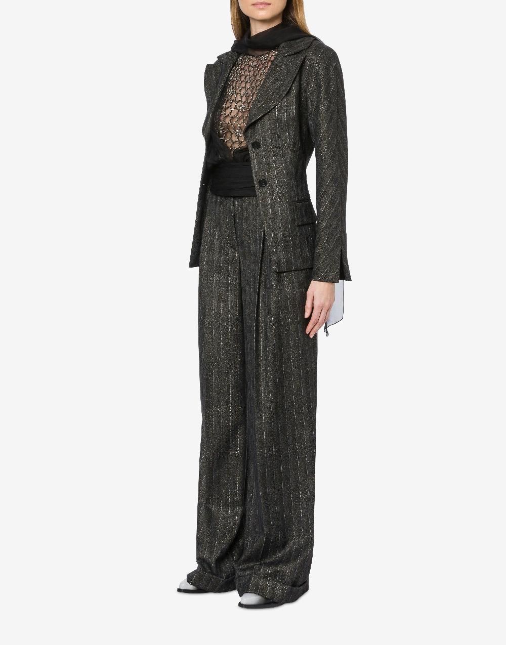 Alberta Ferretti Giacca in gessato lurex Esporta salva