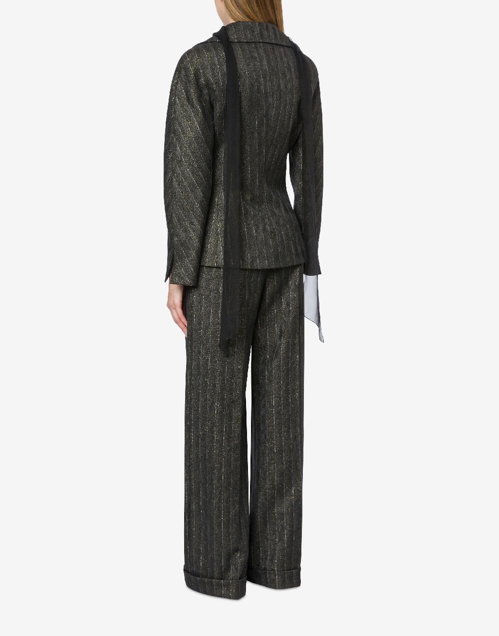 Alberta Ferretti Giacca in gessato lurex Esporta salva