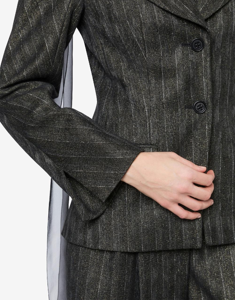 Alberta Ferretti Giacca in gessato lurex Esporta salva