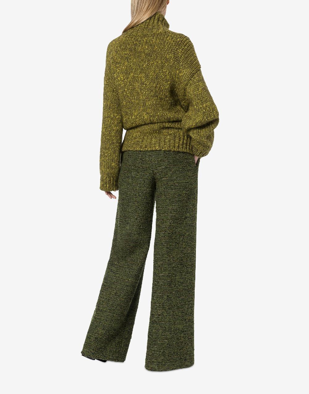 Alberta Ferretti Pantalone oversize in tweed bottonato Italy