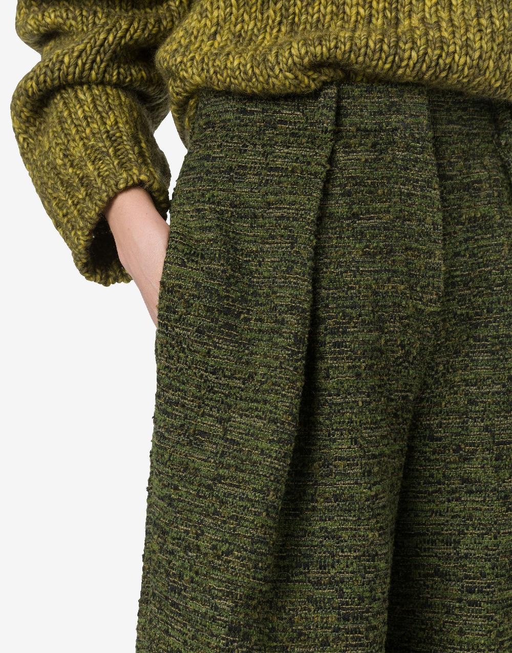 Alberta Ferretti Pantalone oversize in tweed bottonato Italy