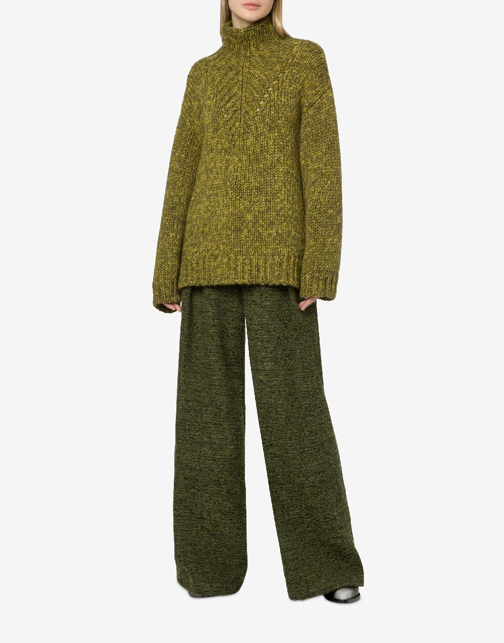 Alberta Ferretti Maglione in cordonetto misto lana stampato In Linea