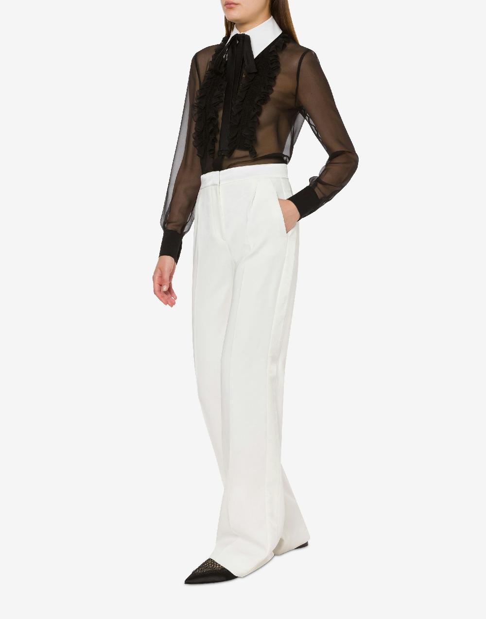 Alberta Ferretti Pantalone in cady stretch con dettagli in raso Spedizione Gratuita
