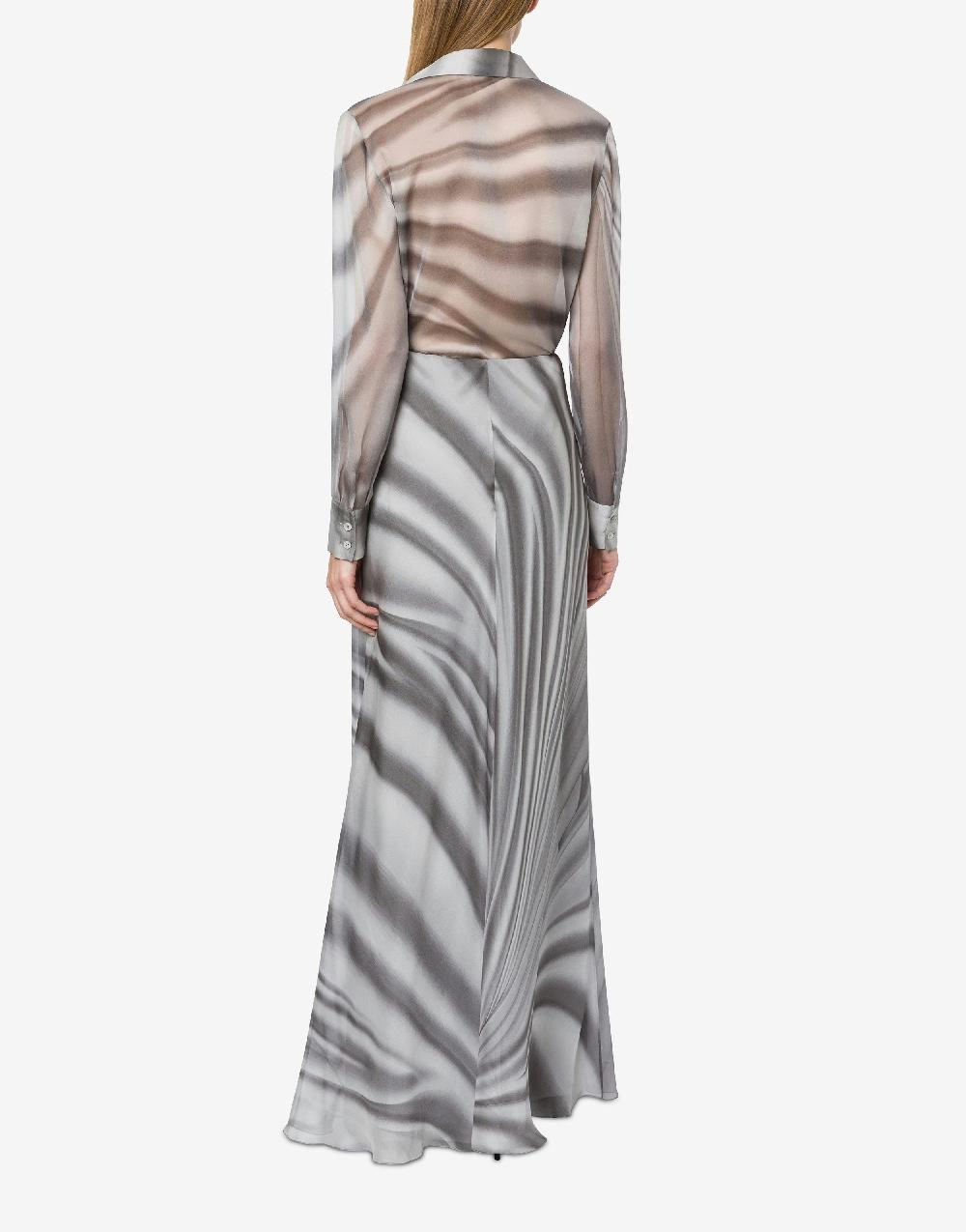 Alberta Ferretti Camicia in chiffon con stampa Drappeggio Pezzi Unici